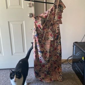 S6 Gianni Bibi one shoulder midi dress